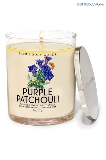 Bath & Body Works Clear Purple Patchouli Signature Single Wick Candle 8 oz / 227 g (B17663) | £23.50