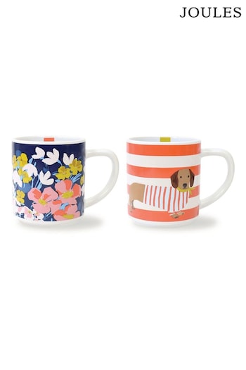 Joules Bright Side 2 Stackable Ceramic Mugs 2 Designs (B17665) | £25