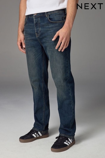 Blue Dark Vintage Straight Fit Vintage Stretch Authentic Jeans (B17862) | £29