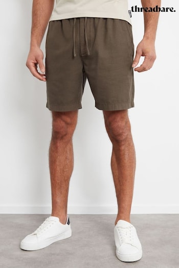 Threadbare Chocolate Cotton Lyocell Jogger Style Shorts (B17911) | £20