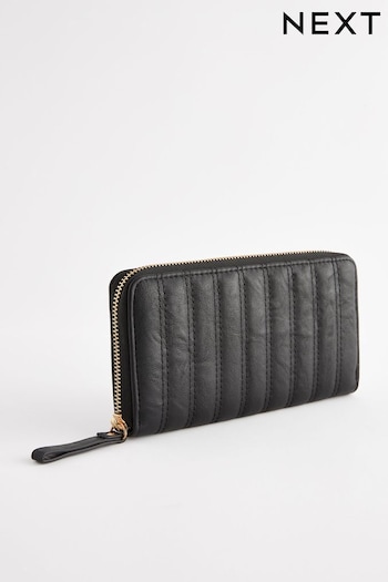 Black Quilted Zip Purse (B17991) | £18
