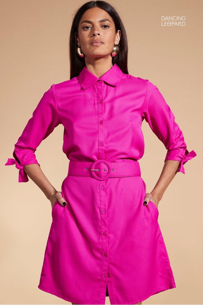 Next pink shirt dress new arrivals