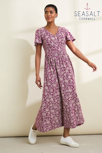 Seasalt Cornwall Purple Chateaux Dress Silk (B20044) | £70