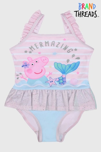 Brand Threads Pink Peppa Pig Girls Swimming Costume (B20107) | £20