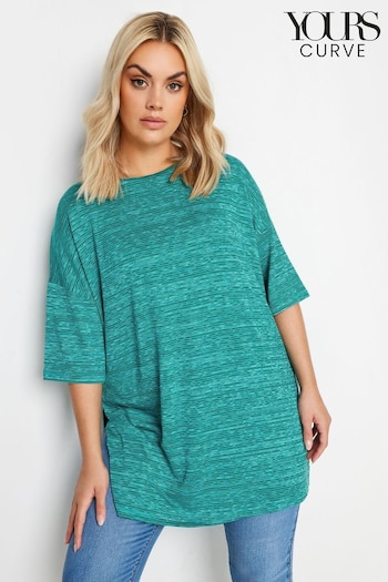 Yours Curve Blue Striped Oversized Top (B20113) | £20
