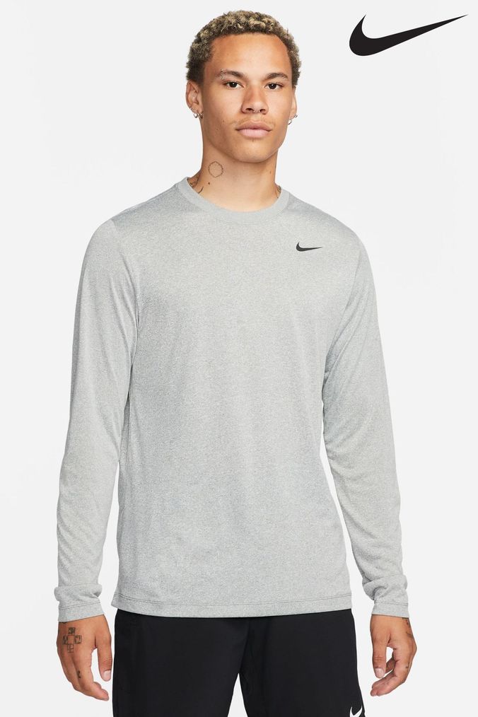 Nike grey long sleeve discount