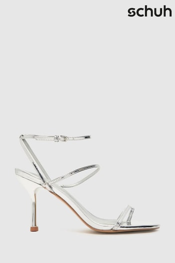 Schuh Silver Stasia Tie Loop Heels (B20449) | £40