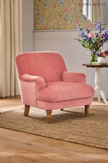 Laura Ashley Baron Chenille Old Rose Pink Clipsham Accent Chair (B20638) | £399