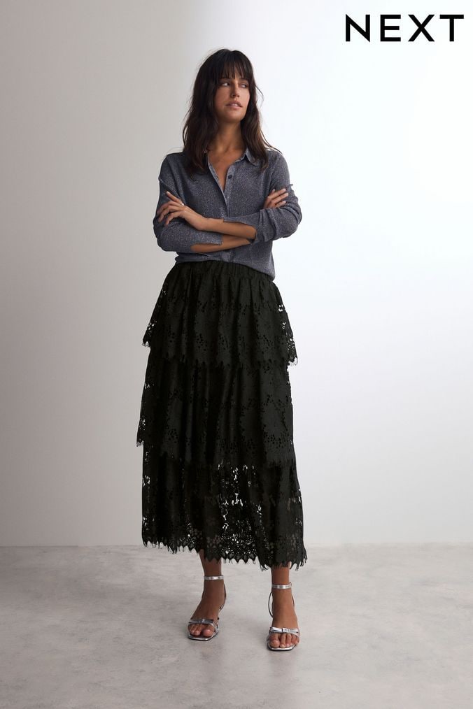 Black maxi skirt next outlet