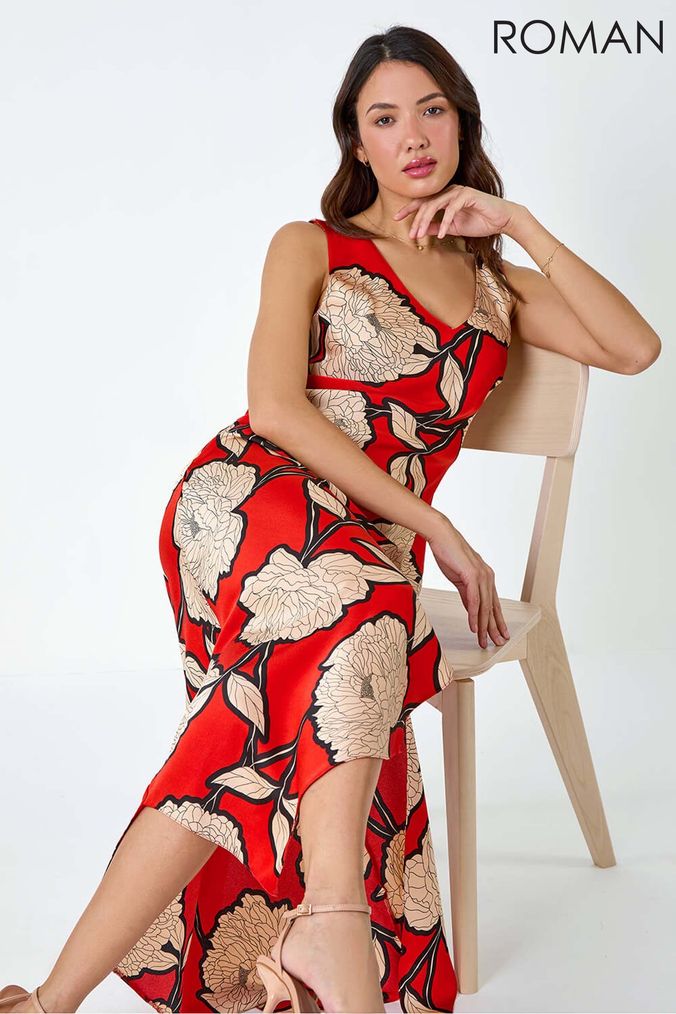 Buy Women s Summer Dress Satin Floral Dresses Online Next UK
