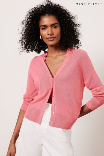 Mint Velvet Pink Wool Blend Cardigan (B20805) | £79
