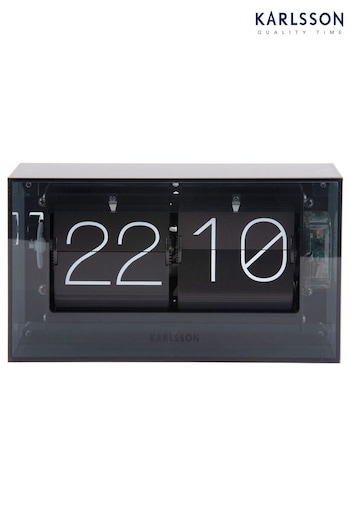 Karlsson Black Boxed Flip Table Clock (B20810) | £141