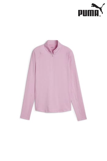 Puma classics Pink You-V Solid Womens Golf 1/4 Zip Pullover Jumper (B21016) | £45