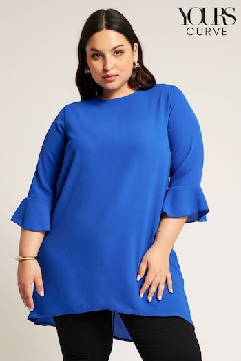 Yours Curve Blue Flute Sleeve Tunic (B21035) | £32