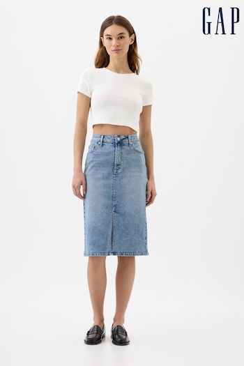 Gap Blue Denim Midi Skirt (B21298) | £40