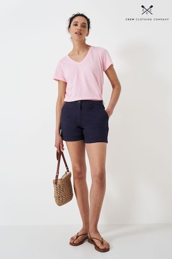 Crew Clothing Company Blue Plain Cotton Regular Chino Shorts (B21494) | £39