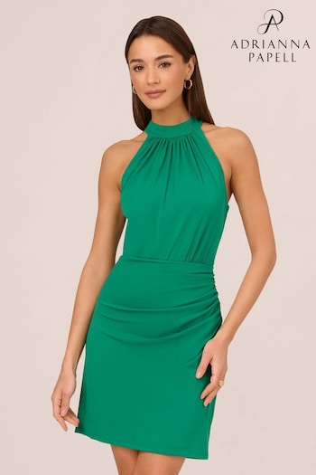 Adrianna Papell Green Short Halter Dress (B21549) | £119