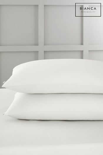 Bianca Cream 400 Thread Count Cotton Sateen Pair Pillowcases (B21574) | £10