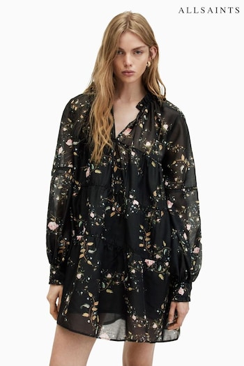 AllSaints Black Mindy Oto Dress (B21579) | £179