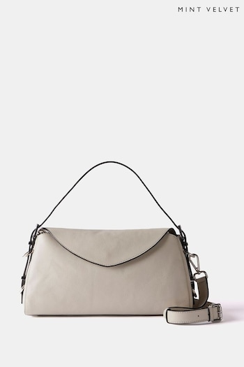 Mint Velvet Cream Leather Shoulder Bag (B21685) | £139