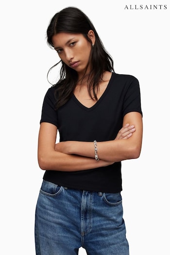 AllSaints Black Evie T-Shirt (B21766) | £32