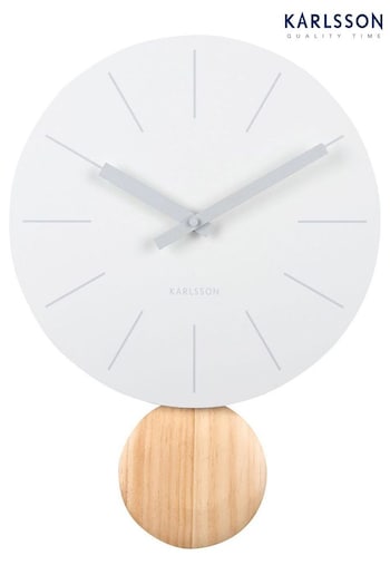 Karlsson White Arlo Pendulum Wall Clock (B21839) | £67