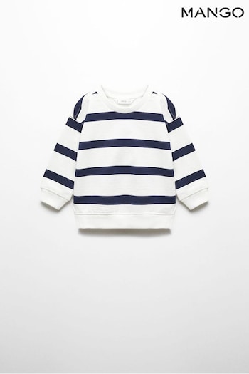 Mango Blue Striped Print Sweatshirt (B21933) | £15