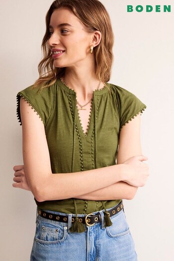 Boden Green Millie Trim Detail Top (B21975) | £42