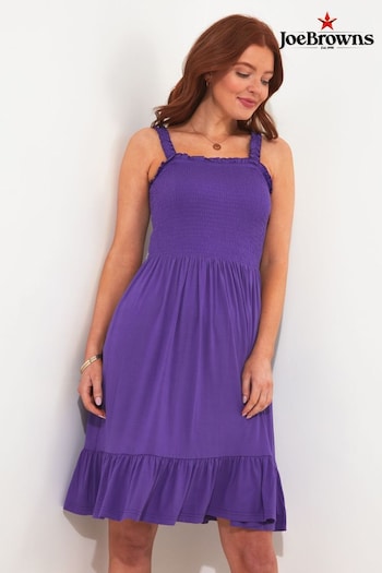 Joe Browns Purple Shirred Waist Knee Length Jersey Summer Dress (B21980) | £45