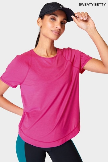 Sweaty Betty Beet Pink Breathe Easy T-Shirt (B22089) | £55