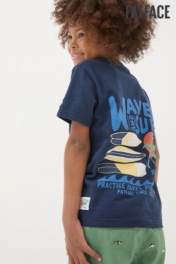 FatFace Blue Waves Jersey Graphic T-Shirt (B22164) | £12.50