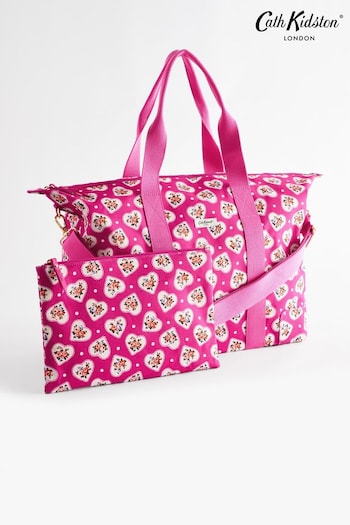 Cath Kidston Pink Lace Hearts Overnight Bag (B22266) | £70