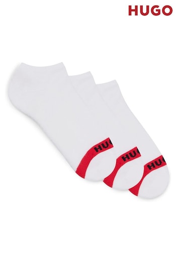 HUGO Invisible White Socks 3 Pack With Logo Details (B22379) | £18