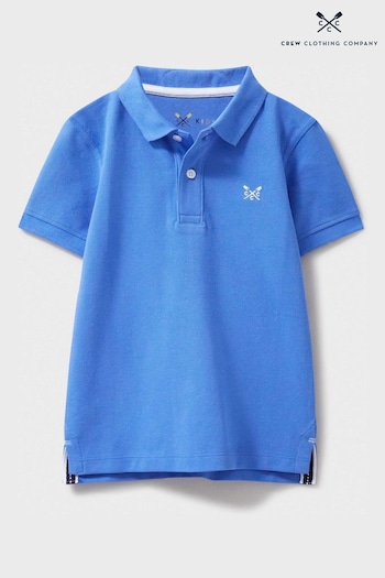 Crew Clothing plettet Company Blue Mid Cotton Classic Polo Shirt (B22452) | £18 - £22