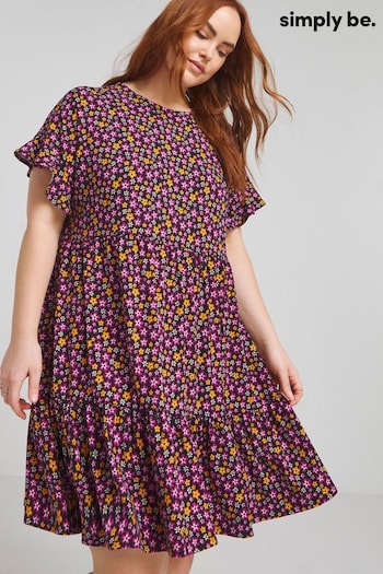 Simply Be Supersoft Smock Multi Dress (B22460) | £26