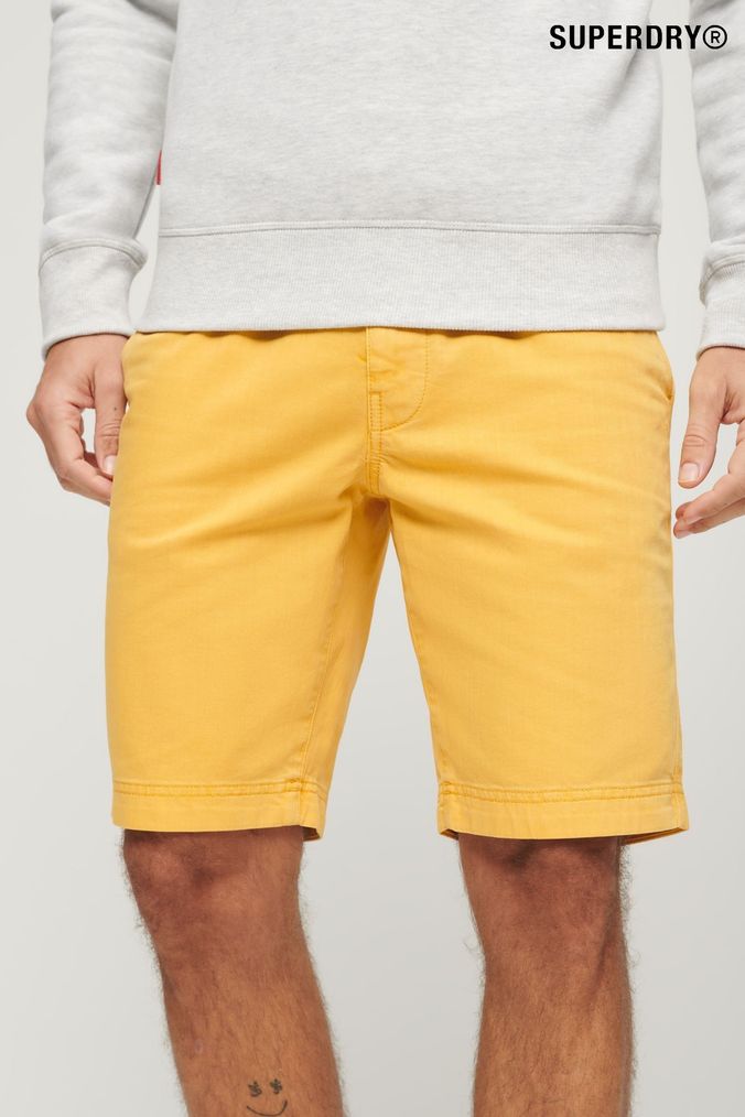 Mens yellow hot sale chino shorts