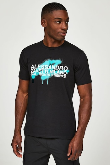 Alessandro Zavetti Strada Black T-Shirt (B22556) | £33