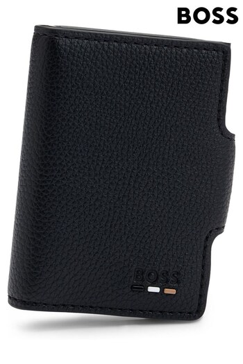 BOSS Black Grained Faux-Leather Card Holder With Aluminium Case (B22557) | £89