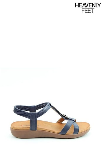 Heavenly Feet Navy Blue Clara Sandals (B22565) | £33
