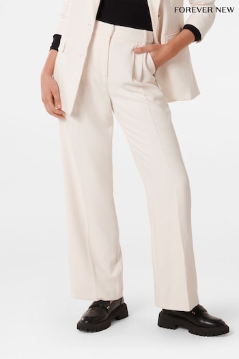 Forever New White Tessa Straight Leg Trousers (B22601) | £60