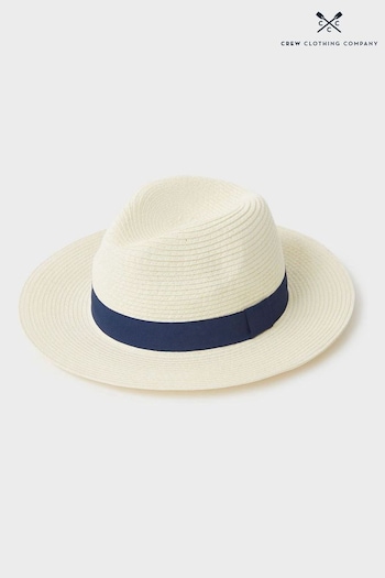 Crew Clothing Sweatshirt Company Plain Paper Panama White Hat (B22665) | £29