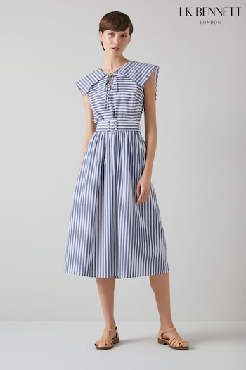 LK Bennett Beau Striped Cotton Sun Dress (B22669) | £299