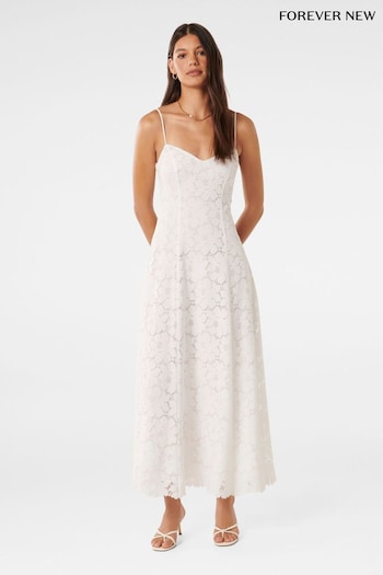 Forever New White Vivienne Lace Longline Dress (B22711) | £125