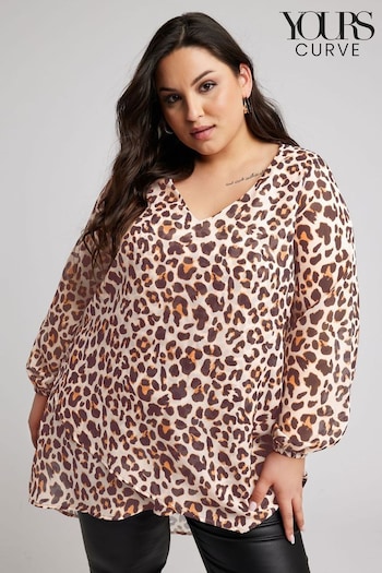 Yours Curve Natural Wrap Front Blouse (B22716) | £36