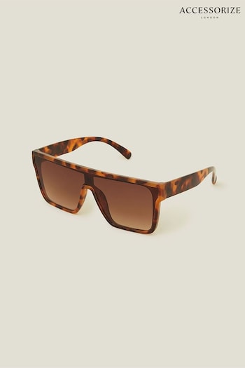 Accessorize Flat Lense Visor Brown stgermain Sunglasses (B22751) | £17