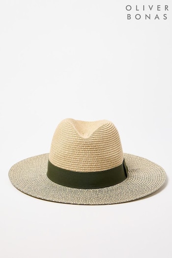 Oliver Bonas Green Twist Bow Fedora Hat (B22752) | £28