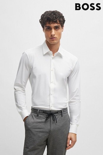 BOSS White Stretch Jersey Slim Fit Shirt (B22907) | £89