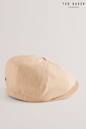 Ted Baker Cream Aliccs Herringbone Texture Baker Boy Hat (B22923) | £45