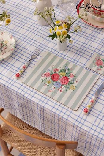 Cath Kidston Green Feels Like Home Set Of 4 Cork Back Placemat And Coaster Set (B22983) | £24