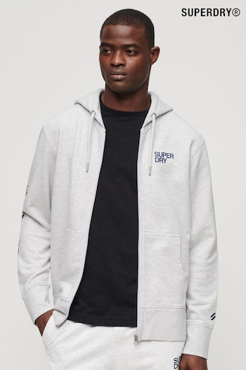 Superdry Grey Sportswear Logo Loose Zip Hoodie (B23277) | £60